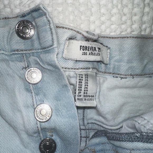 Forever 21 Light Wash Jean Skirt with Frayed Hem - Picture 2 of 2